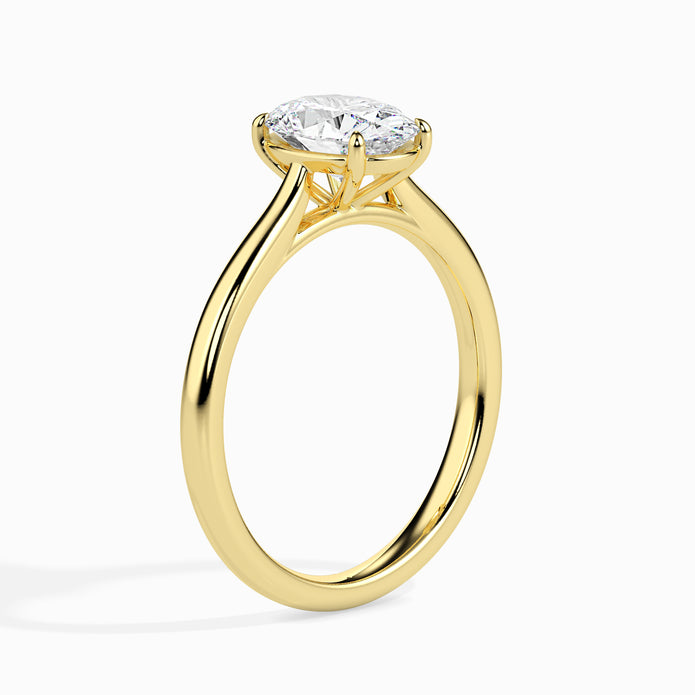 Oval Cut Solitaire Lab-Grown Diamond Gold Ring