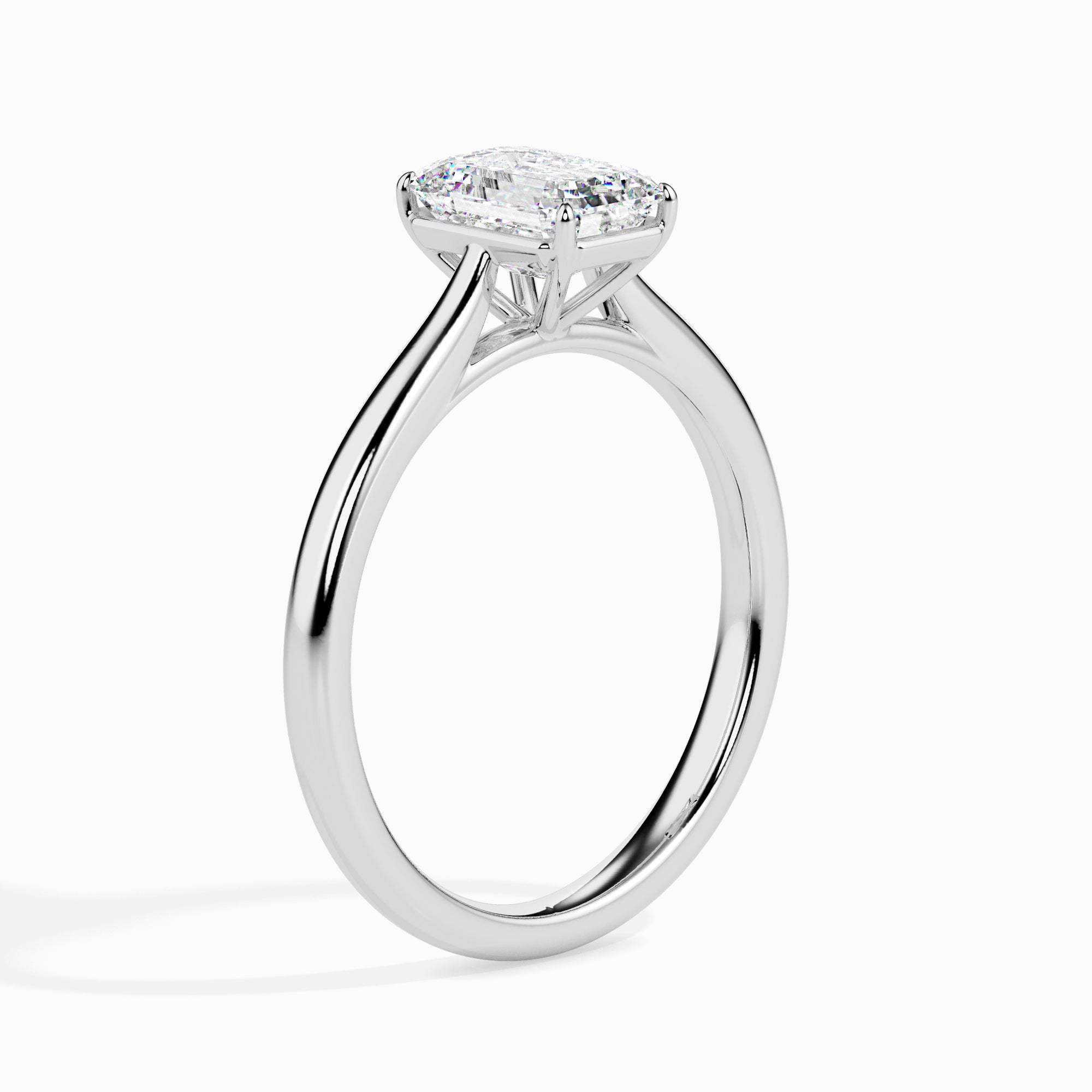 Emerald Cut Solitaire Lab-Grown Diamond Gold Ring