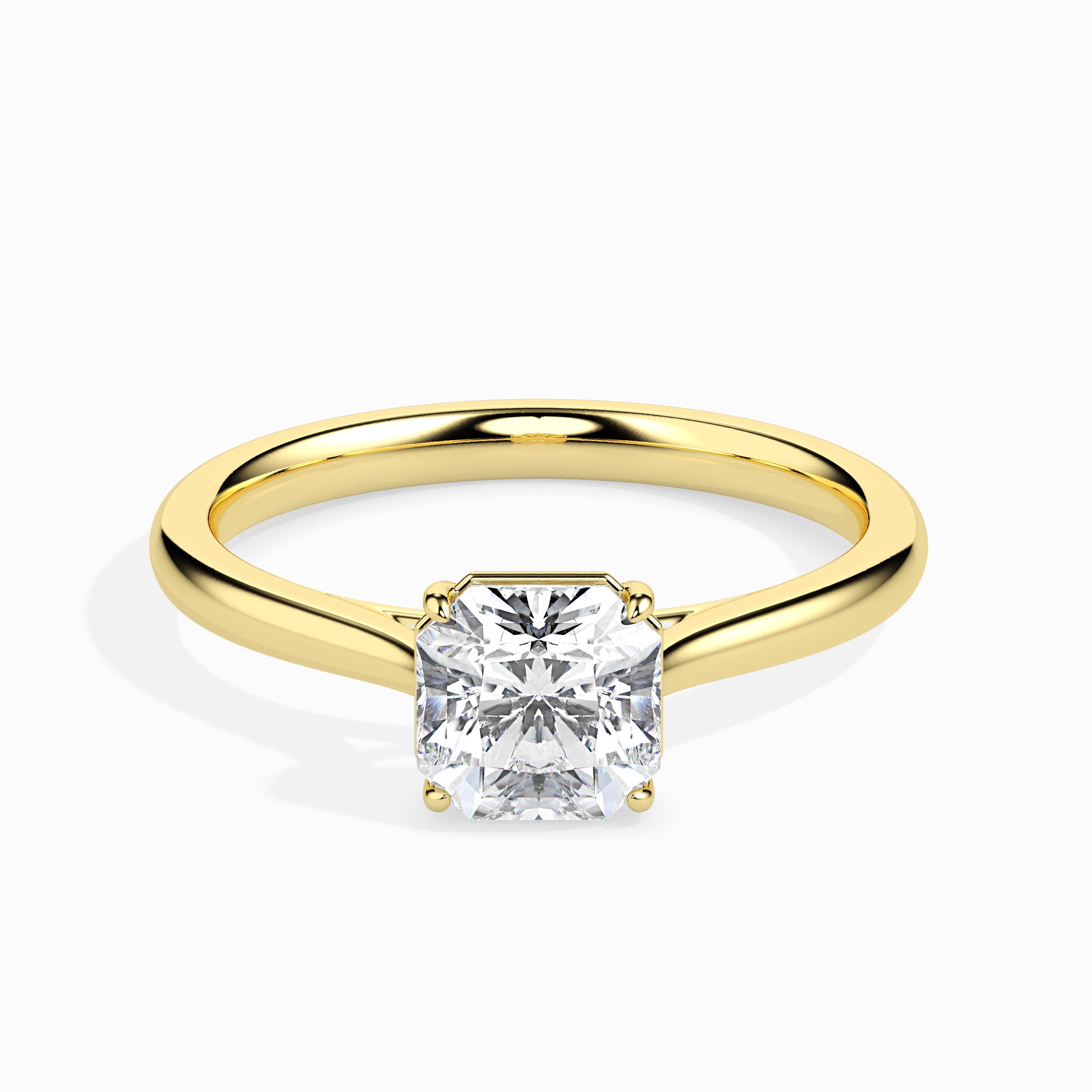 Radiant Cut Solitaire Lab-Grown Diamond Gold Ring