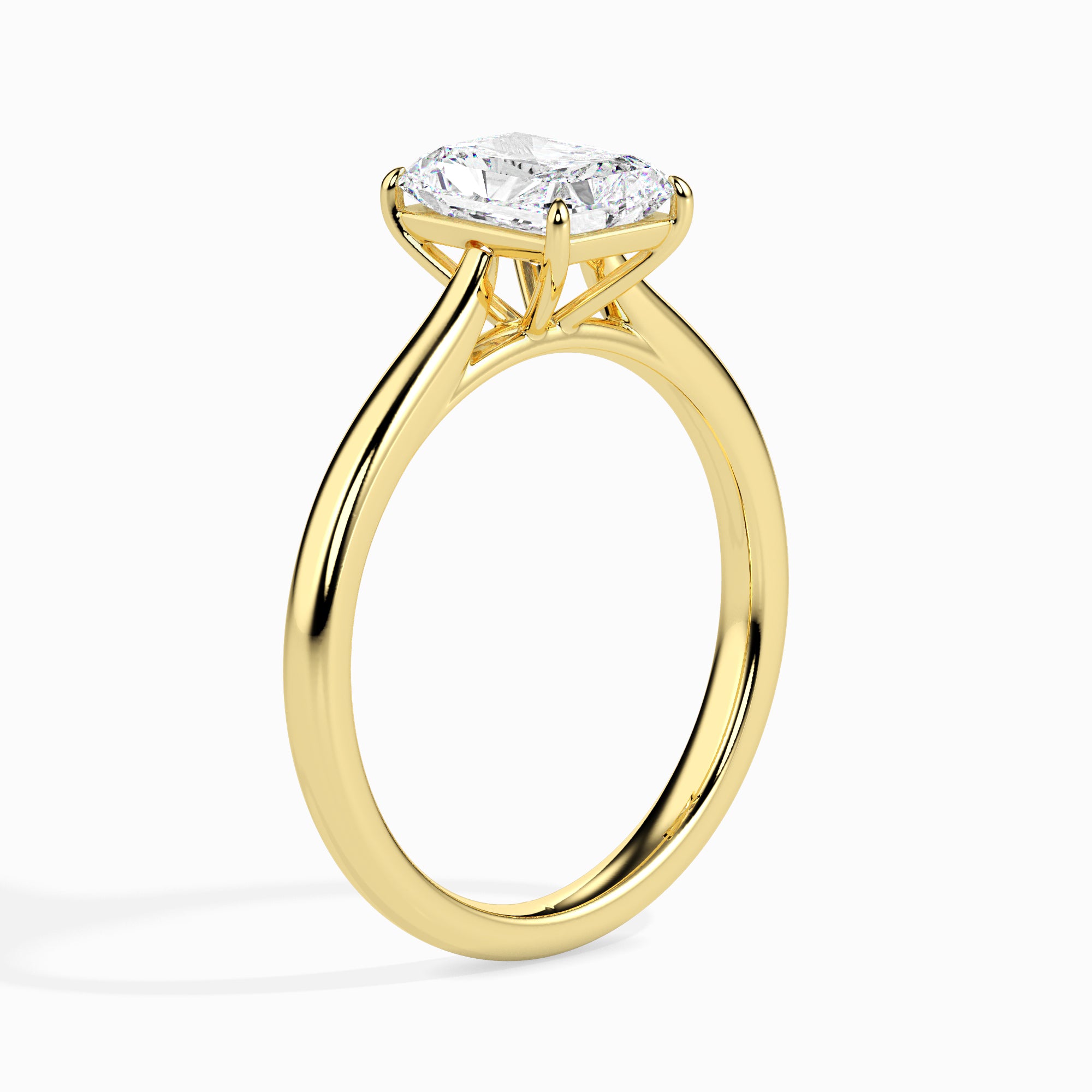 Radiant Solitaire Lab-Grown Diamond Gold Ring