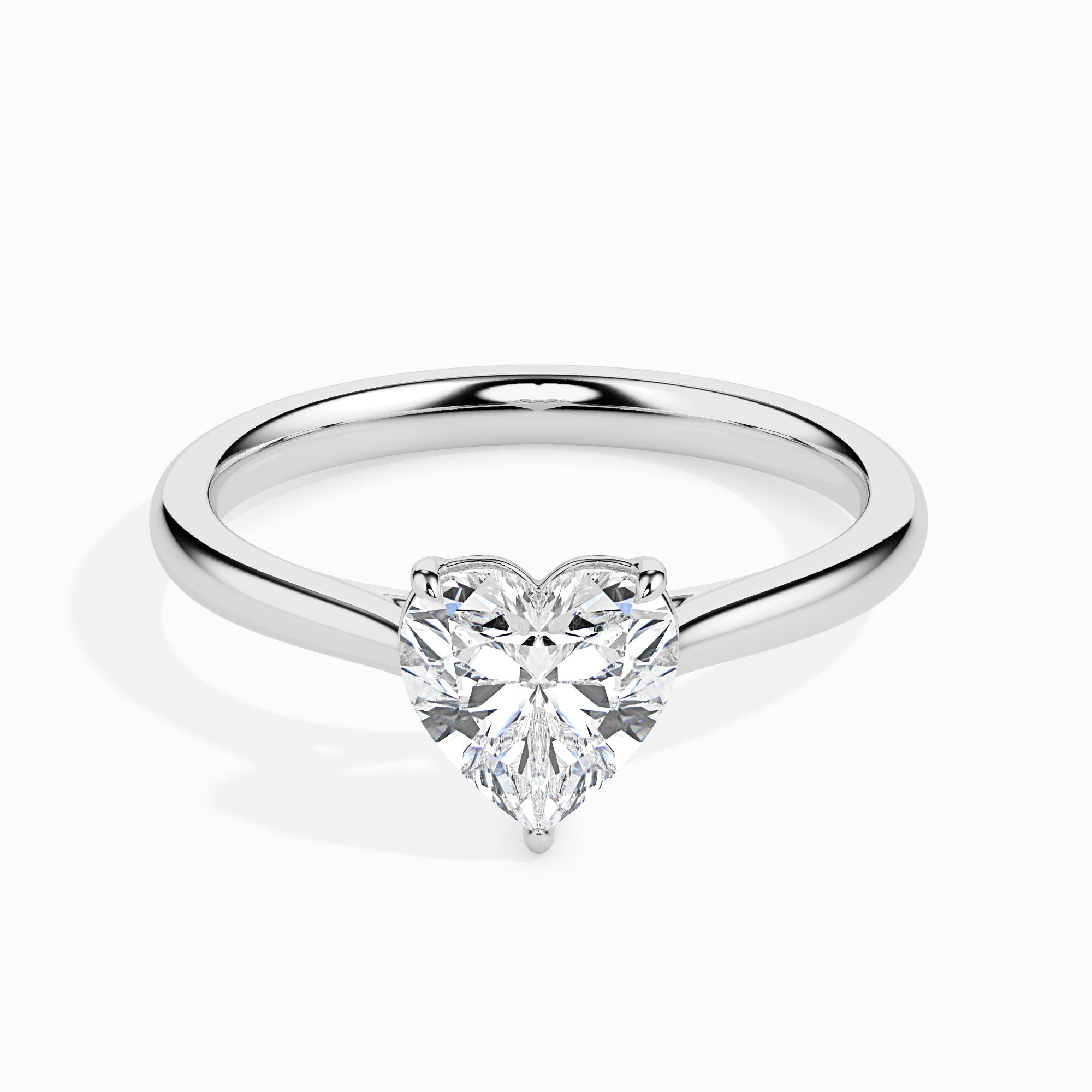 Heart Cut Solitaire Lab-Grown Diamond Gold Ring