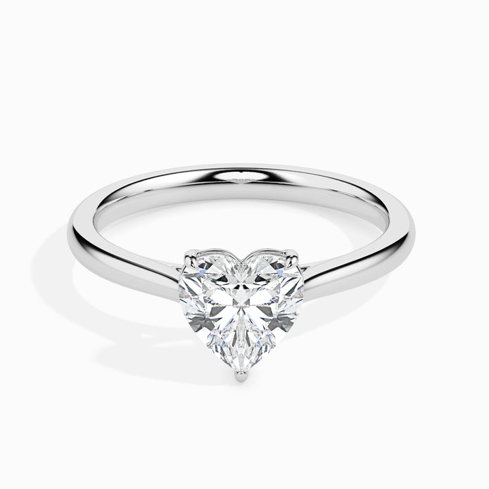Heart Cut Solitaire Lab-Grown Diamond Gold Ring