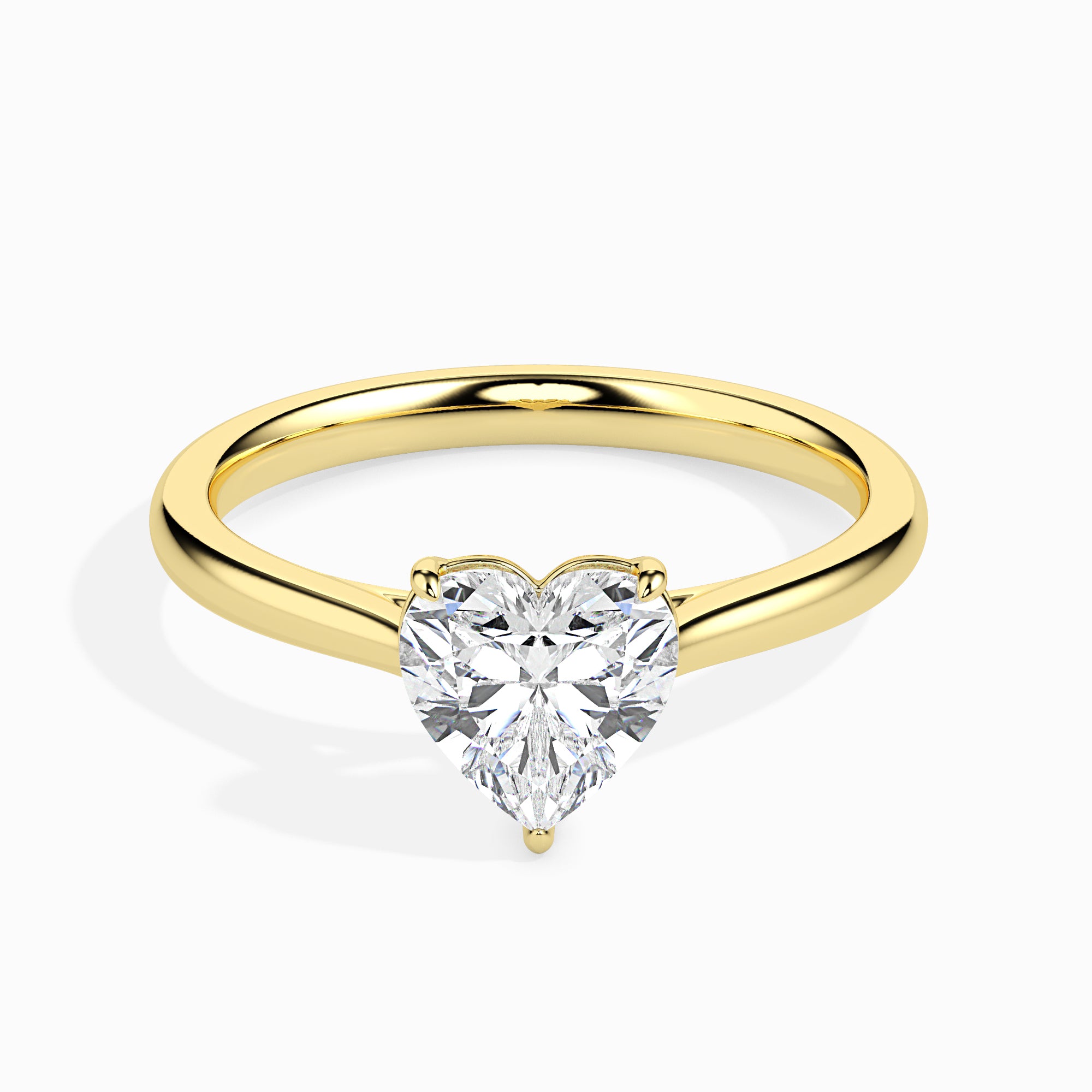 Heart Cut Solitaire Lab-Grown Diamond Gold Ring