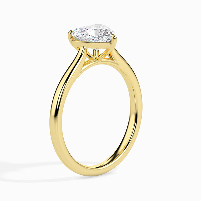 Heart Cut Solitaire Lab-Grown Diamond Gold Ring