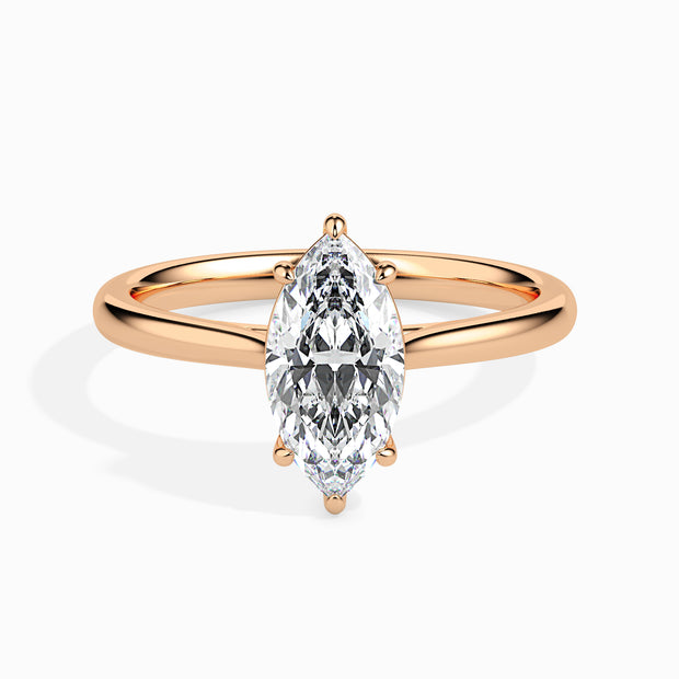 Marquise Cut Solitaire Lab-Grown Diamond Gold Ring