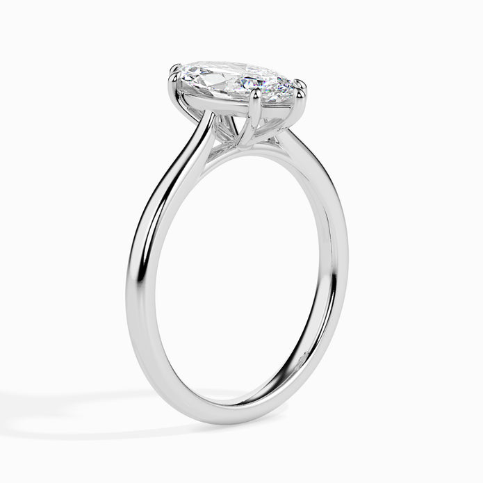 Marquise Cut Solitaire Lab-Grown Diamond Gold Ring