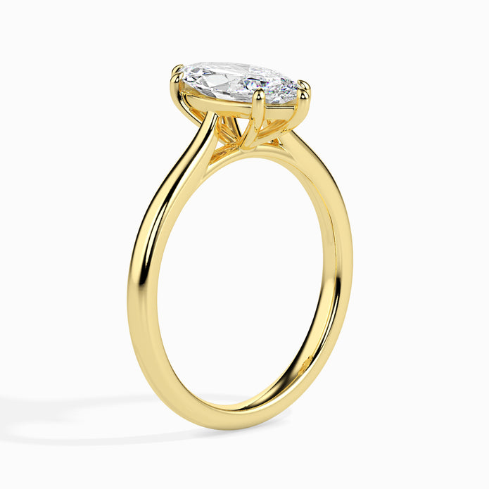 Marquise Cut Solitaire Lab-Grown Diamond Gold Ring