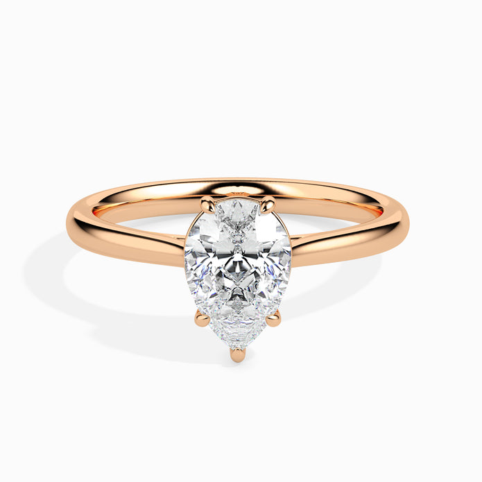 Pear Cut Solitaire Lab-Grown Diamond Gold Ring