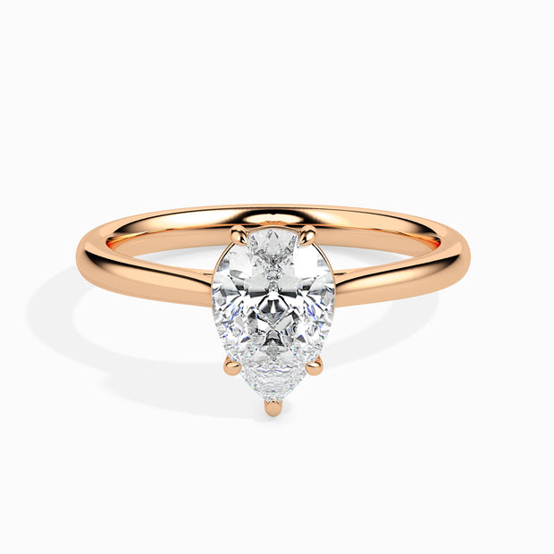 Pear Cut Solitaire Lab-Grown Diamond Gold Ring