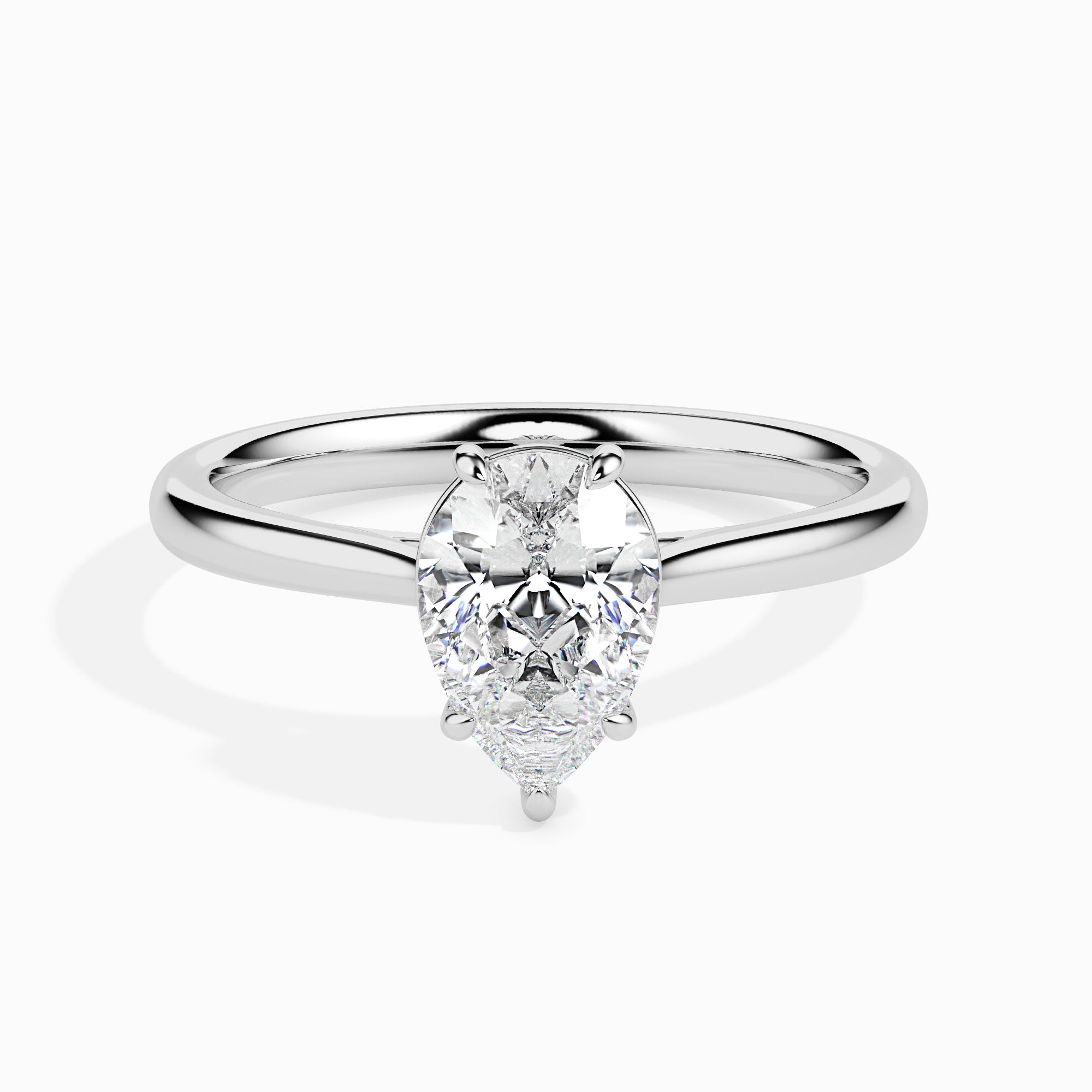 Pear Cut Solitaire Lab-Grown Diamond Gold Ring