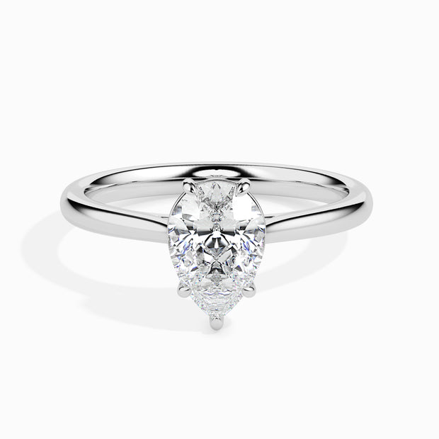 Pear Cut Solitaire Lab-Grown Diamond Gold Ring