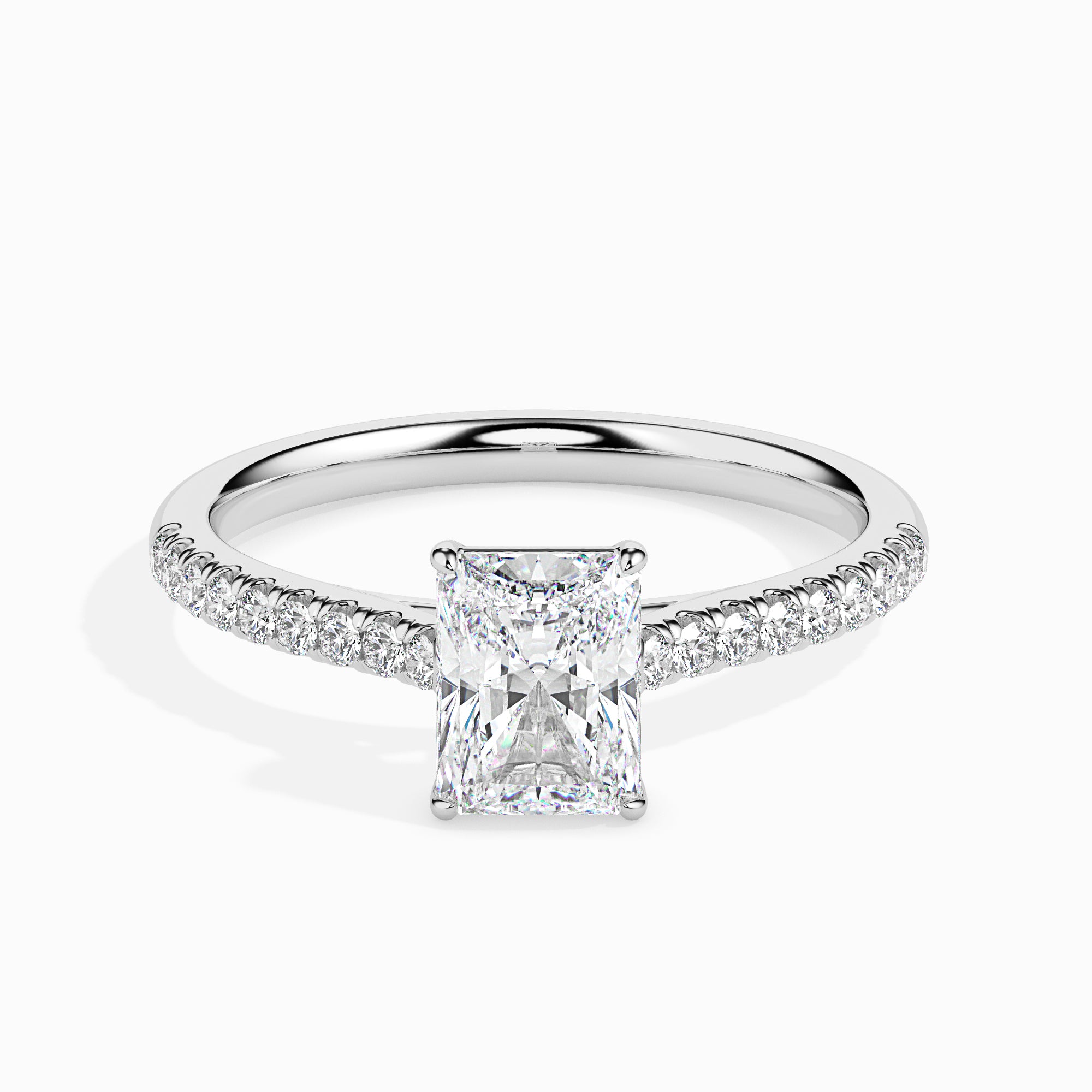 Radiant Prong Set Lab-Grown Diamond Gold Ring