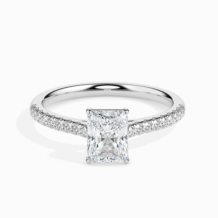 Radiant Prong Set Lab-Grown Diamond Gold Ring