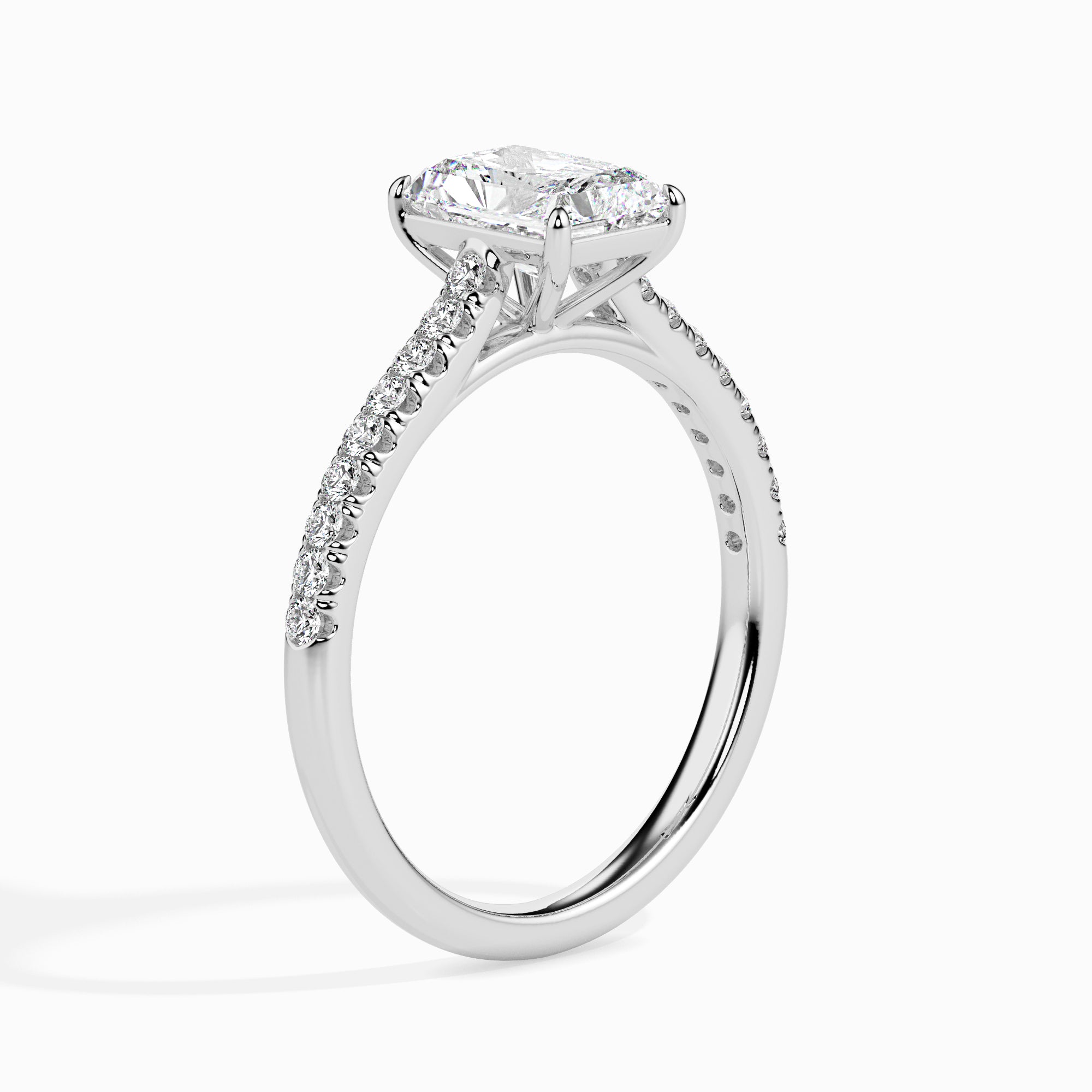 Radiant Prong Set Lab-Grown Diamond Gold Ring