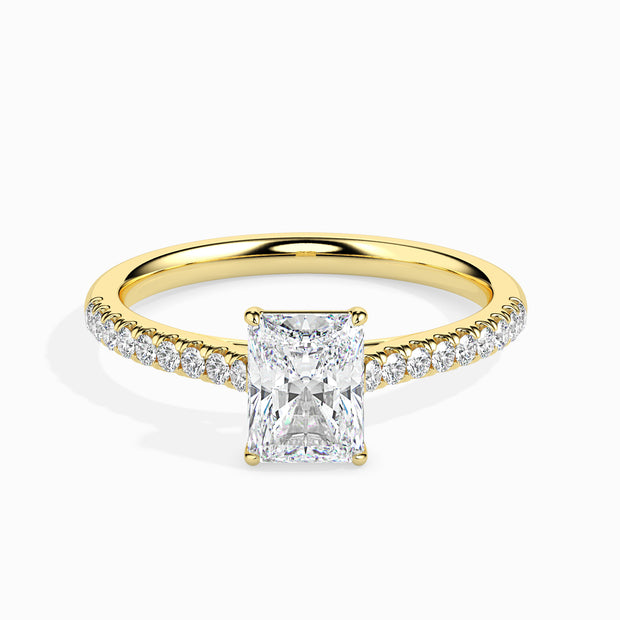Radiant Prong Set Lab-Grown Diamond Gold Ring