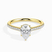 Pear Cut Prong Set Lab-Grown Diamond Gold Ring