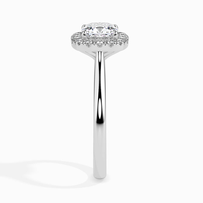 Cushion Cut Halo Lab-Grown Diamond Gold Ring