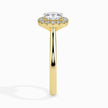 Cushion Cut Halo Lab-Grown Diamond Gold Ring
