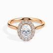 Oval Cut Halo Lab-Grown Diamond Gold Ring