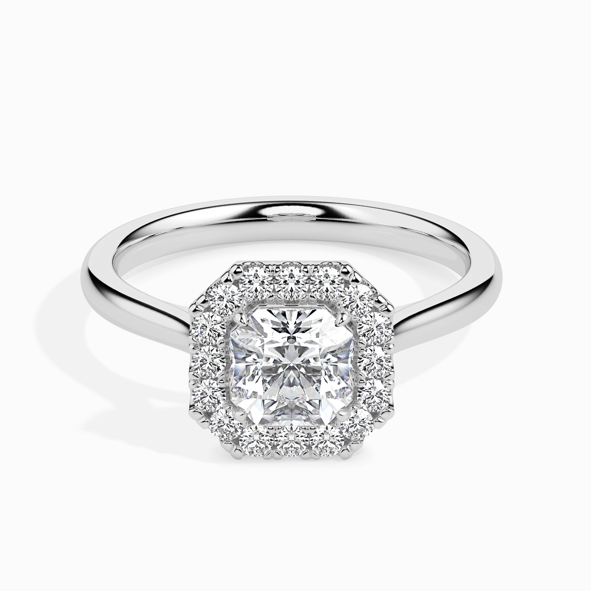 Radiant Cut Halo Lab-Grown Diamond Gold Ring