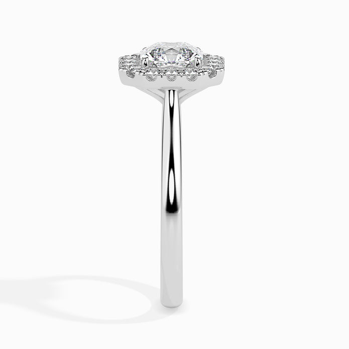 Radiant Cut Halo Lab-Grown Diamond Gold Ring