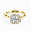 Radiant Cut Halo Lab-Grown Diamond Gold Ring