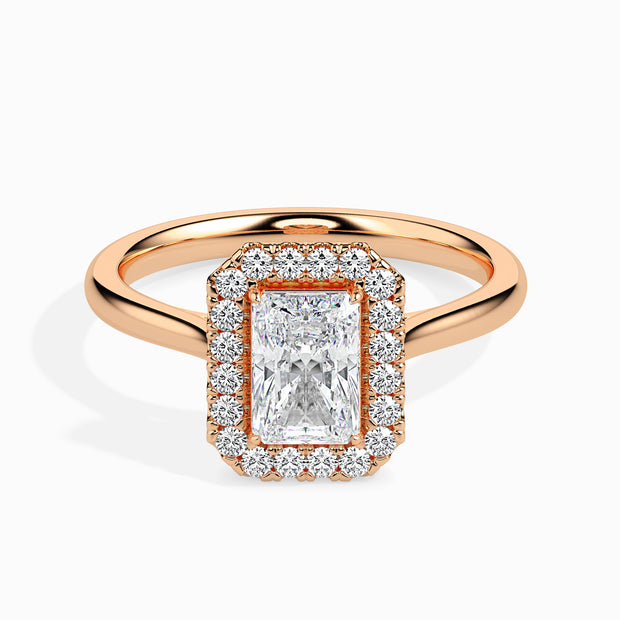 Radiant Halo Lab-Grown Diamond Gold Ring