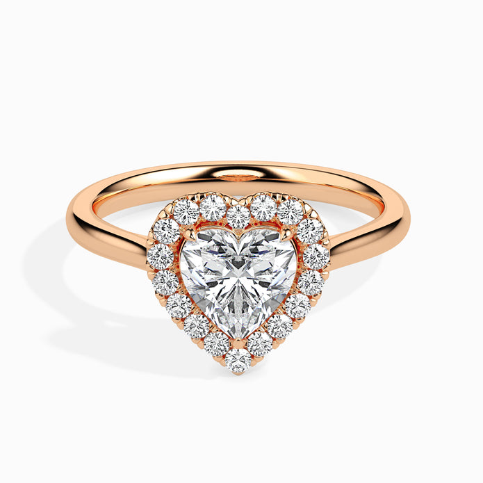 Heart Cut Halo Lab-Grown Diamond Gold Ring