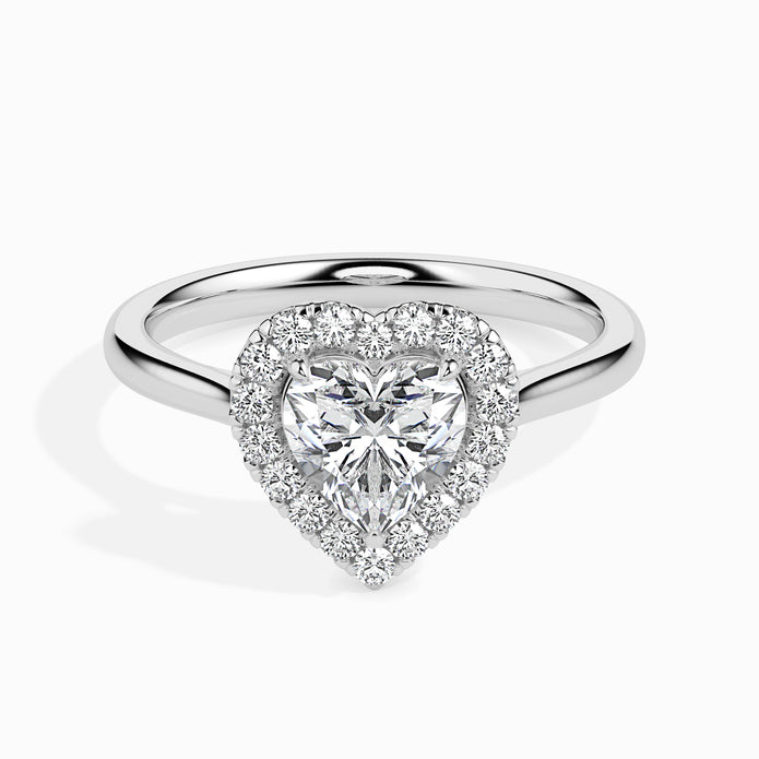 Heart Cut Halo Lab-Grown Diamond Gold Ring
