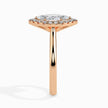 Marquise Cut Halo Lab-Grown Diamond Gold Ring
