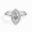 Marquise Cut Halo Lab-Grown Diamond Gold Ring