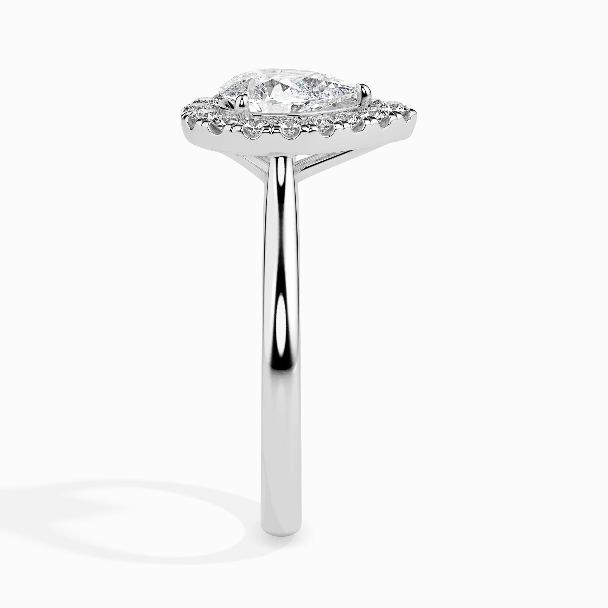 Pear Cut Halo Lab-Grown Diamond Gold Ring