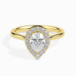 Pear Cut Halo Lab-Grown Diamond Gold Ring