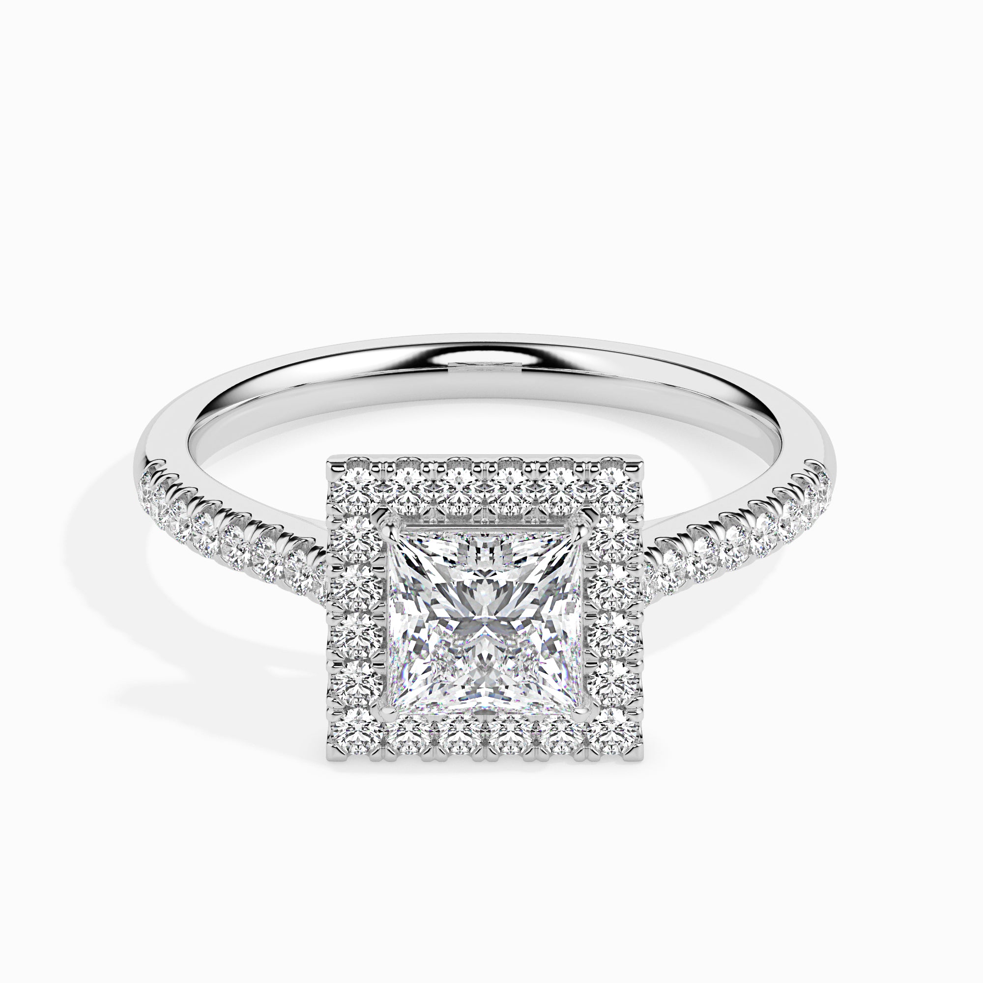 Princess Halo Lab-Grown Diamond Gold Ring