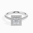 Princess Halo Lab-Grown Diamond Gold Ring