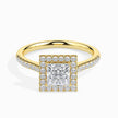 Princess Halo Lab-Grown Diamond Gold Ring