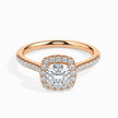 Cushion Halo Lab-Grown Diamond Gold Ring