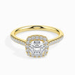 Cushion Halo Lab-Grown Diamond Gold Ring