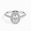 Oval Cut Halo Lab-Grown Diamond Gold Ring