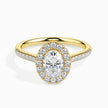 Oval Cut Halo Lab-Grown Diamond Gold Ring