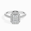 Emerald Halo Lab-Grown Diamond Gold Ring