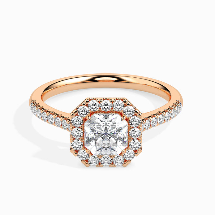 Radiant Halo Lab-Grown Diamond Gold Ring
