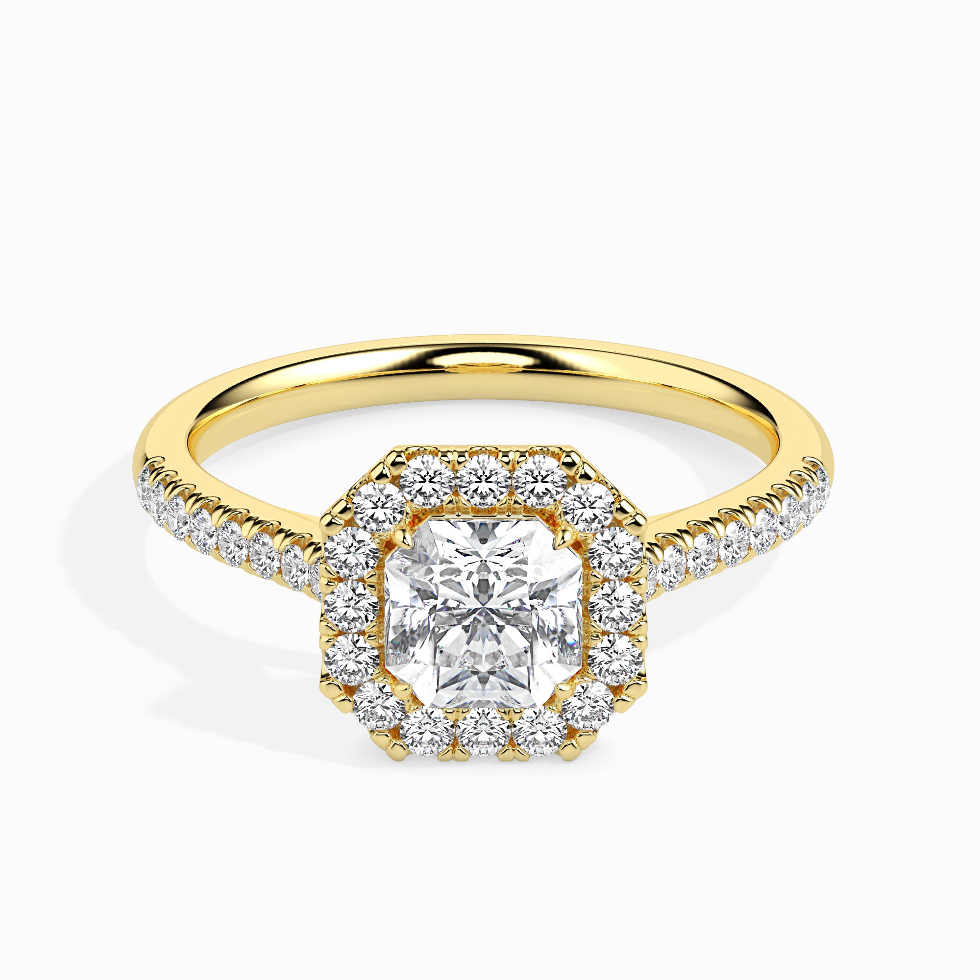 Radiant Halo Lab-Grown Diamond Gold Ring