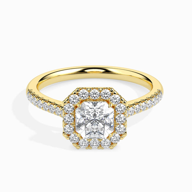 Radiant Halo Lab-Grown Diamond Gold Ring