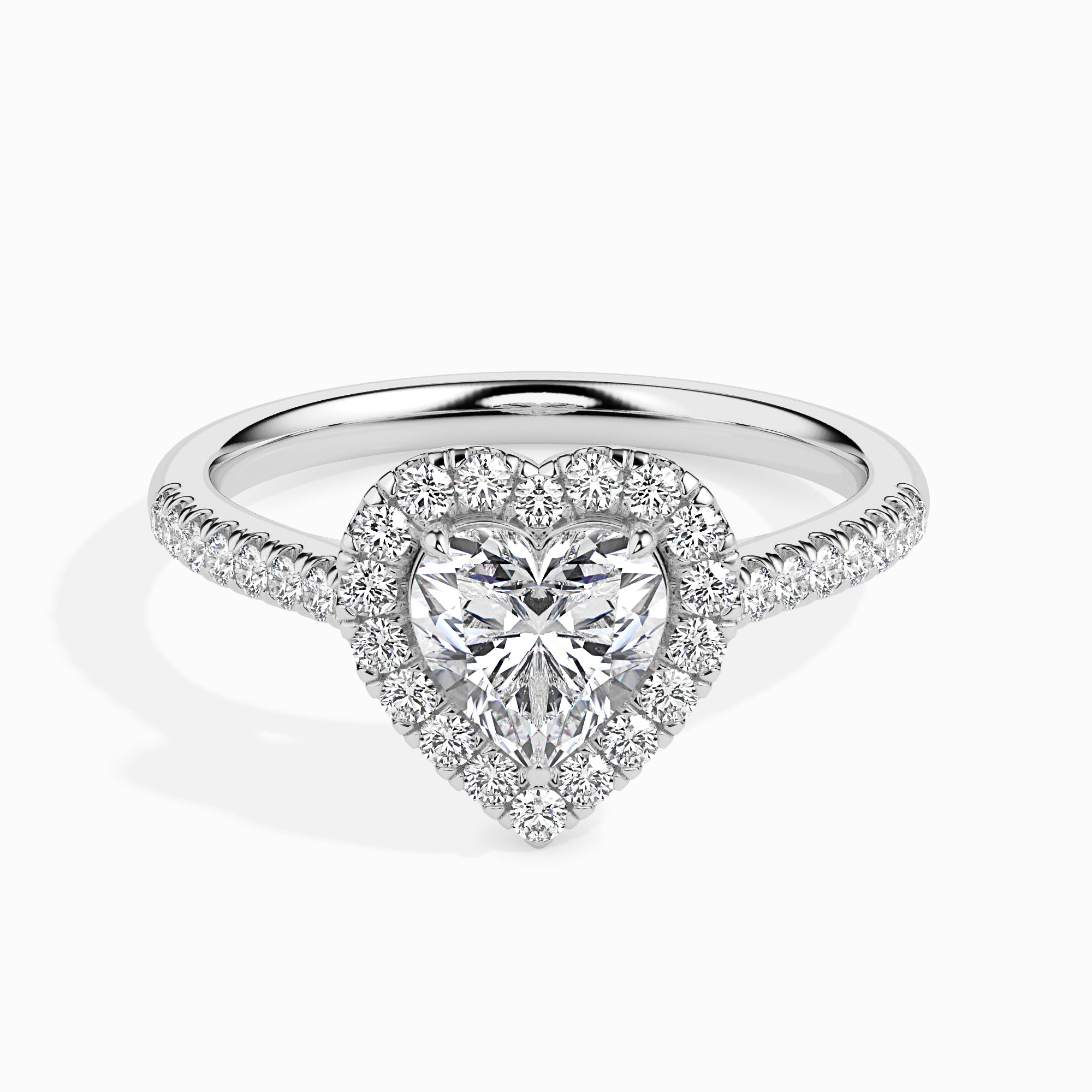 New Heart Cut Halo Lab-Grown Diamond Gold Ring