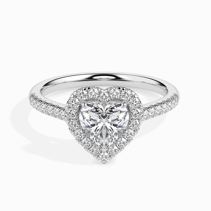 New Heart Cut Halo Lab-Grown Diamond Gold Ring
