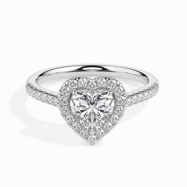 New Heart Cut Halo Lab-Grown Diamond Gold Ring