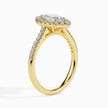 Leaf Shape Marquise Halo Lab-Grown Diamond Gold Ring