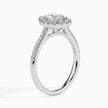 Teardrop Shape Pear Halo Lab-Grown Diamond Gold Ring
