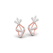 0.25Ct Floral Leaf Prong Set Lab-Grown Diamond Gold Dangle Earrings